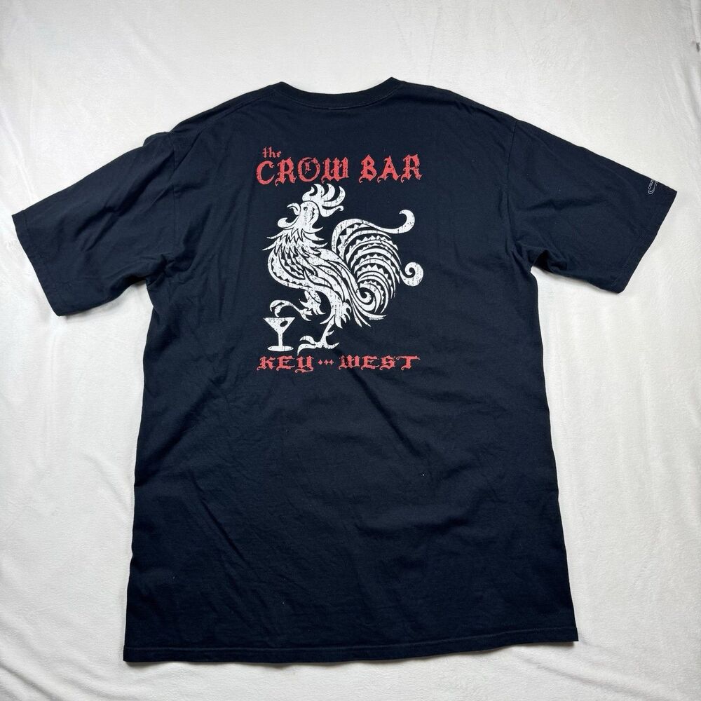 Crazy Shirts Hawaii "The Crow Bar" Key West Florida T-Shirt Men's XL Black SS
